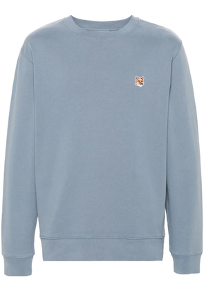 Maison Kitsuné Fox Head-patch sweatshirt - Blue