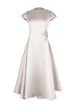 Marques'Almeida crystal-embellished midi dress - Silver