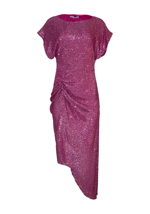 In The Mood For Love sequin draped midi dress - Pink