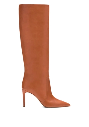 Paris Texas 85mm pointed leather boots - Brown