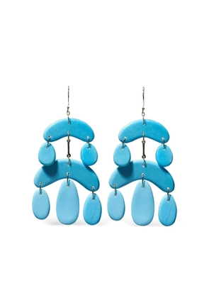 Ten Thousand Things 18K yellow gold turquoise stone chandelier earrings - Blue