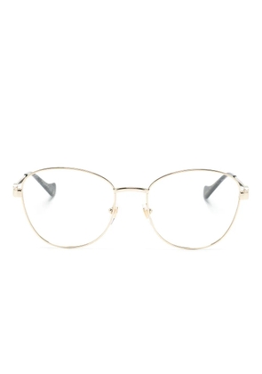 Gucci Eyewear Interlocking G round-frame glasses - Gold