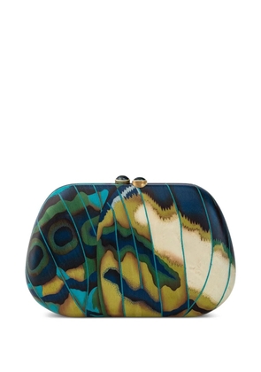 SILVIA FURMANOVICH Butterfly Marquetry clutch bag - Neutrals