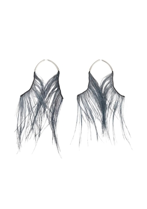 LEMAIRE feather-embellished earrings - Silver