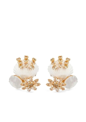 Bounkit Jewelry flower earrings - Gold
