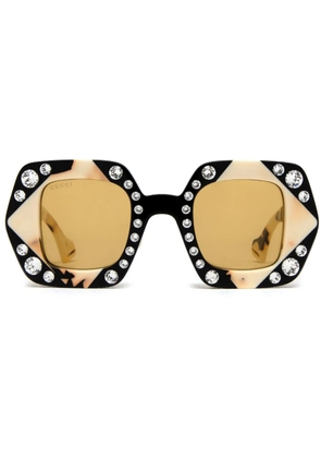 Gucci Eyewear crystal-embellished square-frame sunglasses - Black
