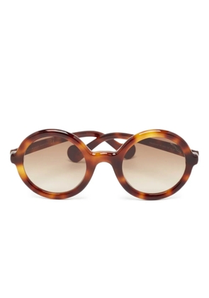 Moncler Vintage tortoiseshell round-frame sunglasses - Brown
