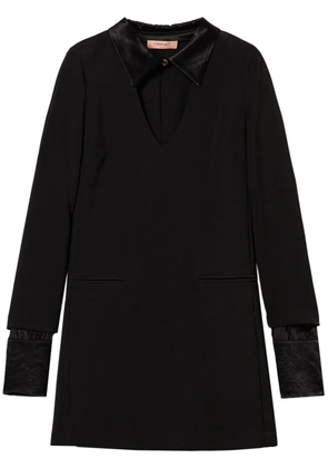TWINSET satin-details crepe minidress - Black