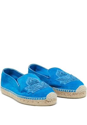 Christian Louboutin Pre-Owned embroidered suede espadrilles - Blue