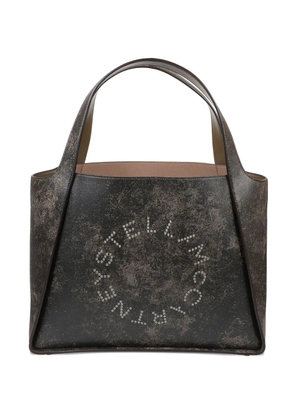Stella McCartney logo distressed leather tote bag - Grey