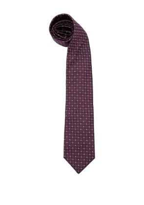 Brunello Cucinelli geometric-print silk tie - Purple