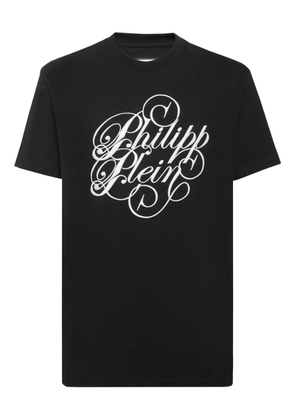 Philipp Plein Plein Coursive-embroidered T-shirt - Black
