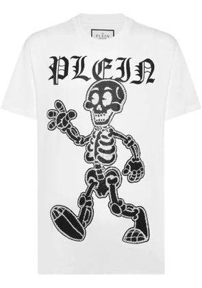 Philipp Plein rhinestone-skeleton cotton T-shirt - White
