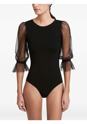 Marcella Bellerose mesh-sleeves bodysuit - Black