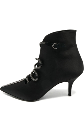 Ferragamo Pre-Owned embellished satin boots - Black