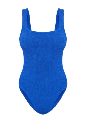 Hunza G square-neck crinkle swimsuit - Blue