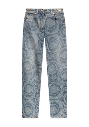 Versace baroque-patterned jeans - Blue