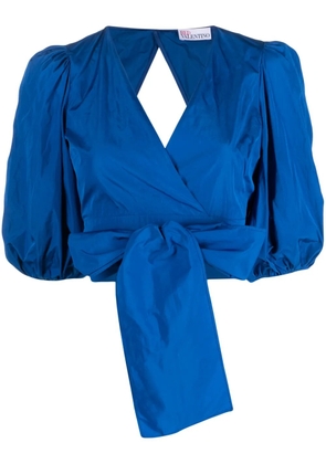 RED Valentino wrap design cropped top - Blue