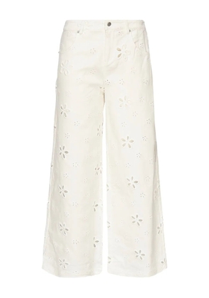 For Love And Lemons eyelet-embroidered jeans - Light and natural
