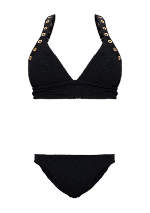 Hunza G Tessa eyelet crinkle bikini - Black
