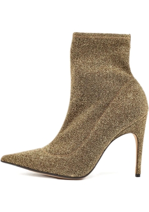 Sergio Rossi Vintage 110mm glitter pointed boots - Yellow