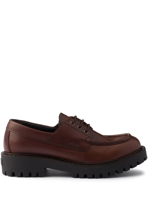 Prada leather derby shoes - Brown