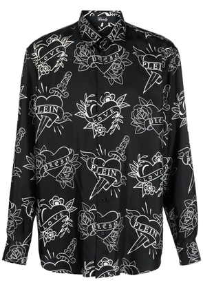 Philipp Plein logo-print shirt - Black