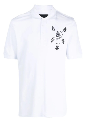 Philipp Plein skull-print polo shirt - White