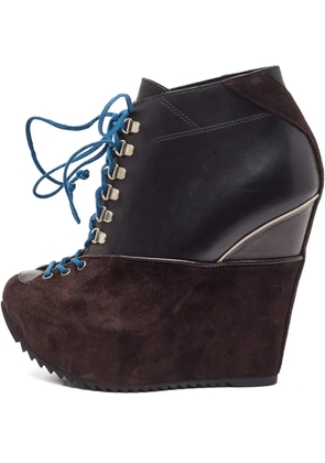 Giuseppe Zanotti Vintage leather wedge boots - Brown