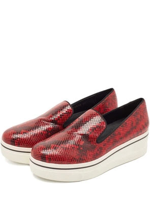 Stella McCartney Pre-Owned platform snake-effect loafers - Red