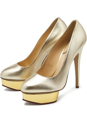 Charlotte Olympia 150mm leather platform pumps - Yellow