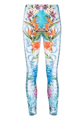 Philipp Plein Hawaii graphic-print leggings - Blue
