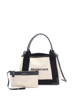 Balenciaga Pre-Owned 2010-2025 Canvas Navy Cabas XS satchel - Neutrals