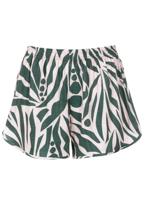 Lygia & Nanny Lee graphic-print mini shorts - Green