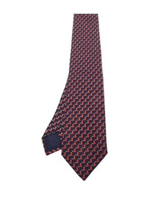 Hermès Pre-Owned silk seal fox print tie - Blue