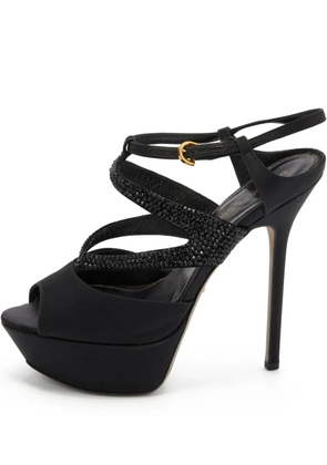 Sergio Rossi Vintage pre-owned 135mm criss-cross strappy sandals - Black