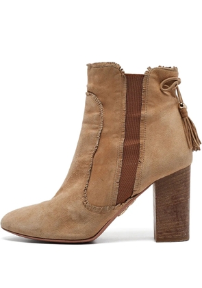 Aquazzura 2024 tassel suede boots - Brown