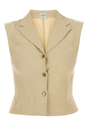 Le Kasha Sawadah linen buttoned waistcoat - Neutrals