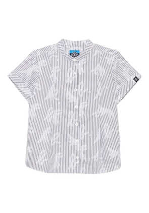 SPORT b. by agnès b. mandarin-collar striped shirt - White