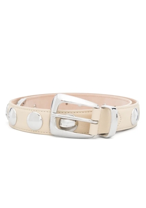 KHAITE Benny studded belt - Neutrals