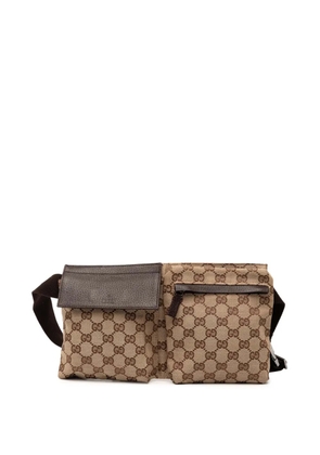 Gucci Pre-Owned 2000-2015 GG Canvas Double Pocket belt bag - Brown