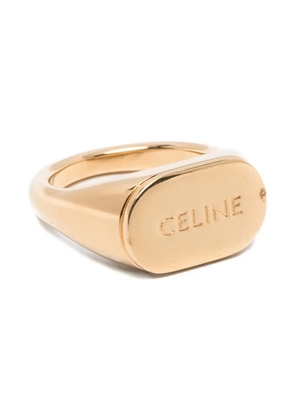 Celine Pre-Owned signet logo-engraved ring - Gold