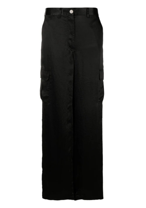Theory satin-finish wide-leg trousers - Black