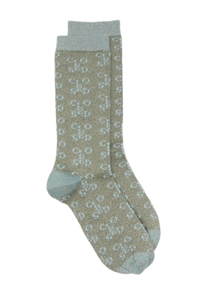 Closed logo pattern socks - Green