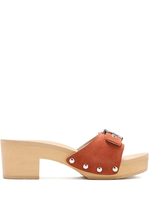 Scholl 40mm Pescura Ibiza buckle-fastening studded sandals - Orange