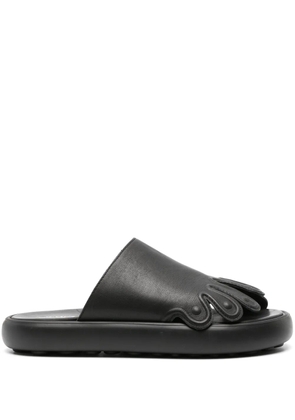 CamperLab Pelotas Flota toes-shaped leather slides - Black