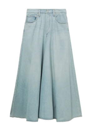 AGOLDE denim flared maxi skirt - Blue