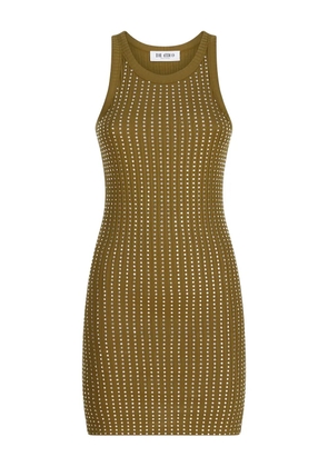The Attico ribbed embellished midi dress - Green