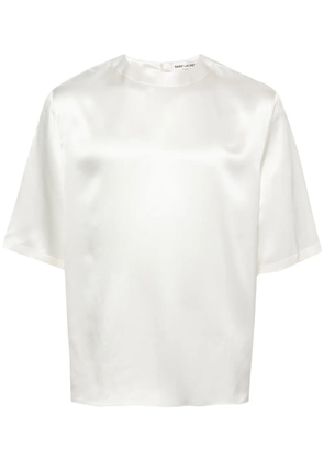 Saint Laurent silk satin T-shirt - Neutrals
