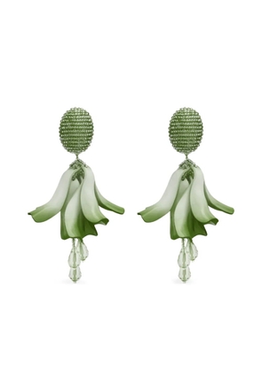 Oscar de la Renta beaded floral earrings - Green